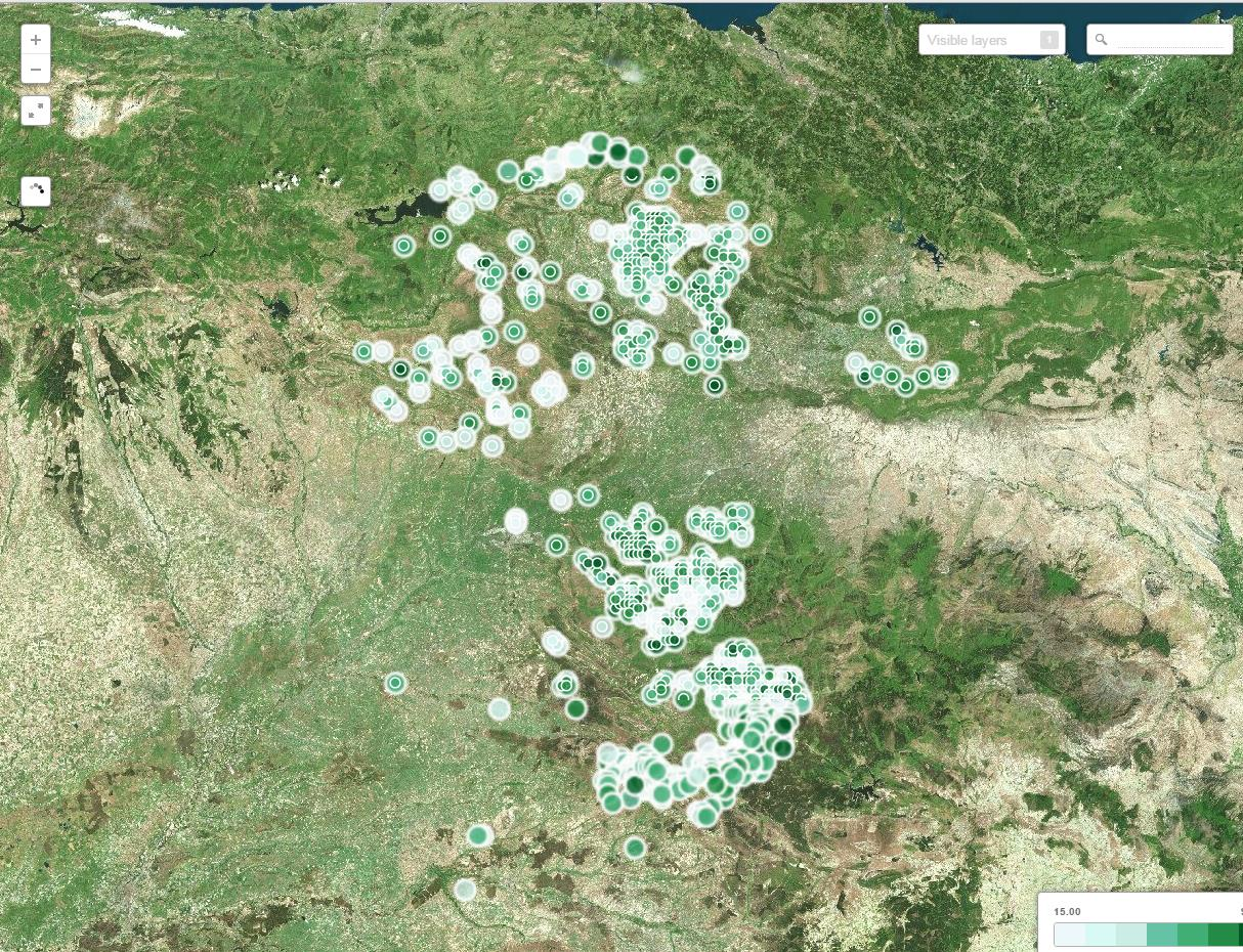 Mapa interactivo del Pinus sylvestris en Burgos http://dantedigrandi.comoj.