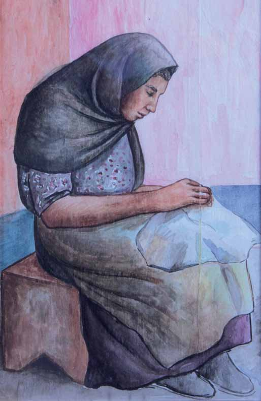 Mujer bordando (Fitas), 1942,