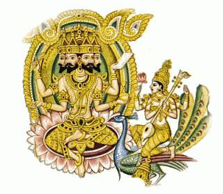 2.1 ORIGEN Saraswati es considerada la consorte de Brahma, el dios creador. Pero fue creada por dicho dios, por lo tanto realmente sería su padre y consorte.
