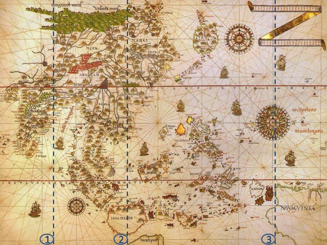 LA DISCUSIÓN DEL ANTIMERIDIANO EN LAS MOLUCAS 1525 Carlos I envía la expedición de García Jofre de Loaysa