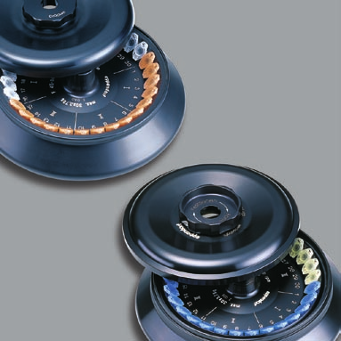 Rotores de ángulo fijo Familia de rotores para las centrífugas 5804/5804 R y 5810/5810 R Rotor de-ángulo fijo F-34-6-38 6 orificios para diferentes tubos (máx. tamaño de tubo: 85 ml) Máx. FCR: 15.