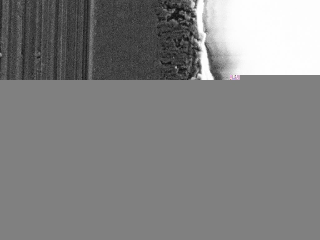 Figura 30. Micrografía electrónica de barrido de la aleación AA 7075 anodizada a 18 V en 0.4 M H 2 SO 4 por 300 s a 24 C. Fuente: Microscopio electrónico de barrido. Universidad de Manchester.