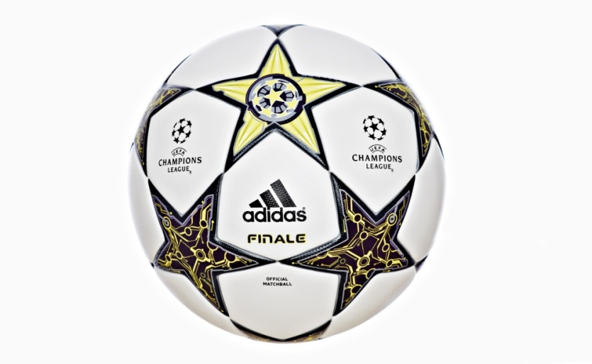 Finale 12: Balón Oficial de la UEFA Champions League El dibujo de la icónica estructura de paneles en forma de estrella hace uso de colores atrevidos (blanco/lima lab/violeta oscuro) y su diseño