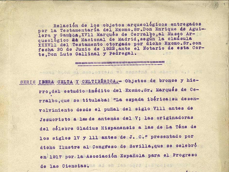 132 Magdalena Barril Vicente Fig. 5. Inicio del Inventario de la colección Cerralbo realizado por Cabré. Archivo MAN, exp. 2008/75.