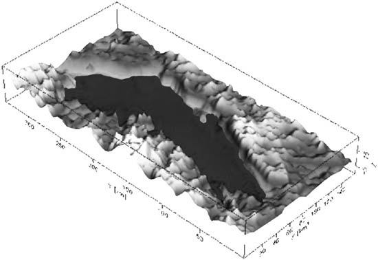 la edad precámbrica, que constituyen el Cratón o área geológicamente estable. En mayo de 2005 se localizó una isla en medio del lago.