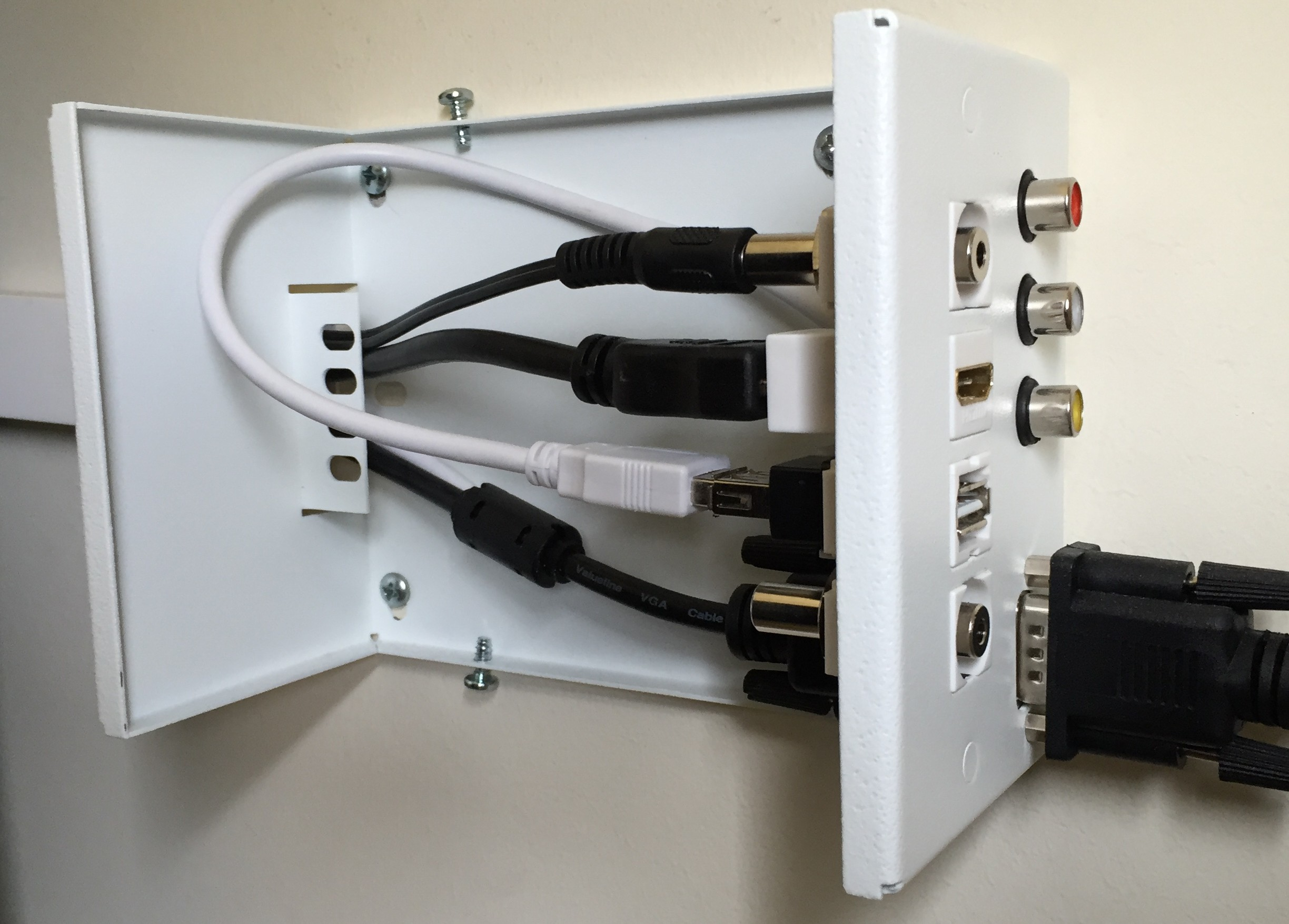Caixa de conexións Cable minijack audio proxector.