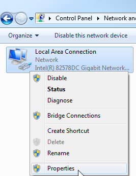 En la ventana abierta del centro de redes y recursos compartidos, haga clic en "Cambiar configuración del adaptador (Change adapter settings)".