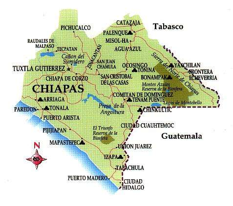 Figura 2. Mapa del estado de Chiapas y ubicación del municipio de Tecpatan.