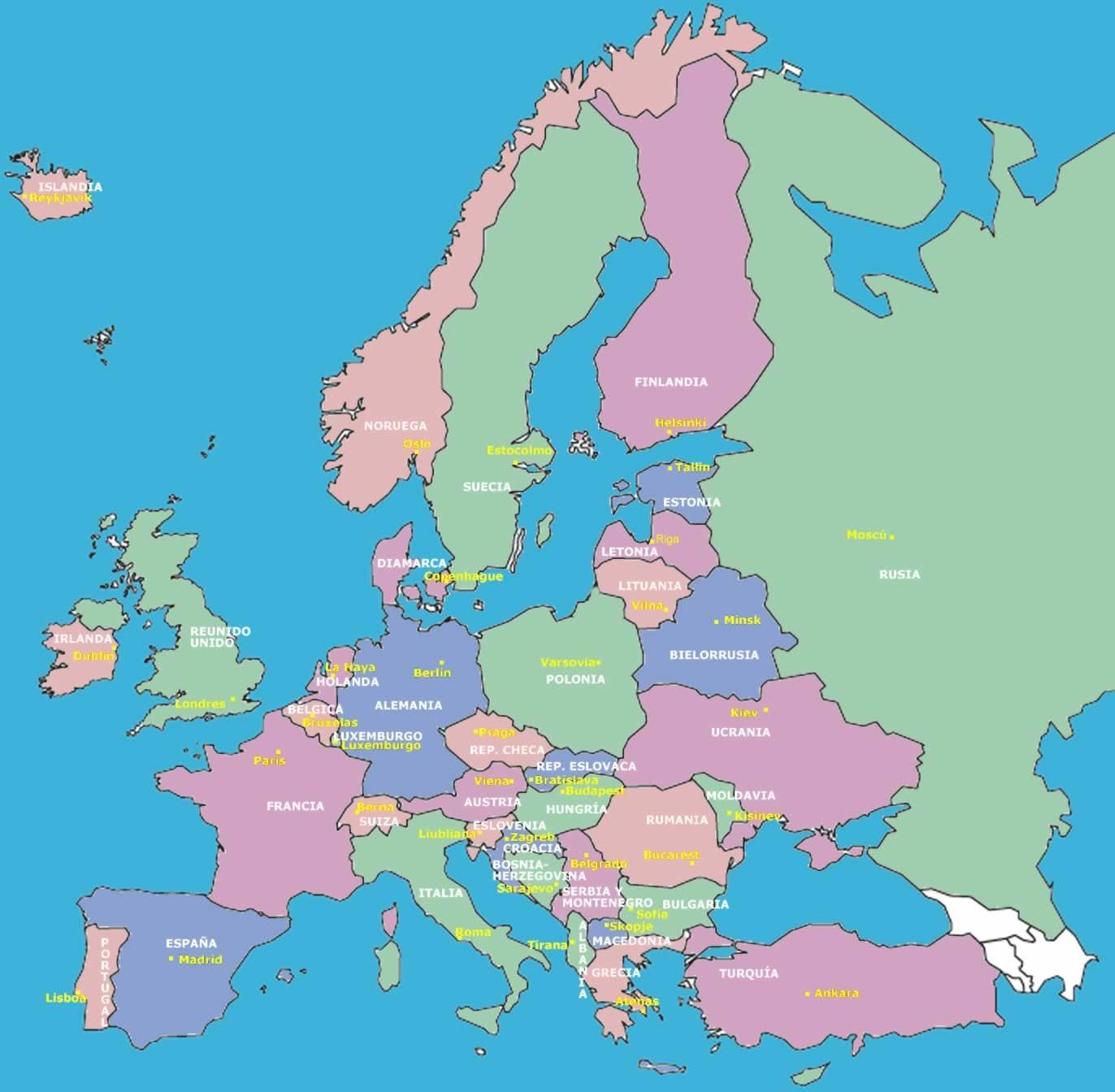 Europa Finalizada la Guerra Fría. Mapa político de Europa. Disponible en: http://www.mapapoliticoeuropa.com/ Actividades. 1-. Realiza un cuadro comparativo, con las diferencias que encuentras. 2-.