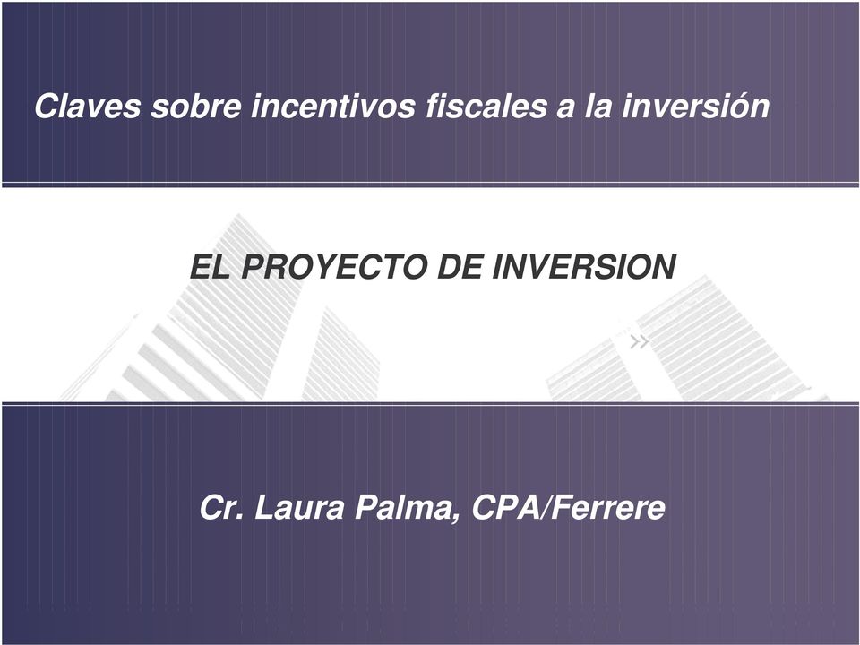 EL PROYECTO DE INVERSION