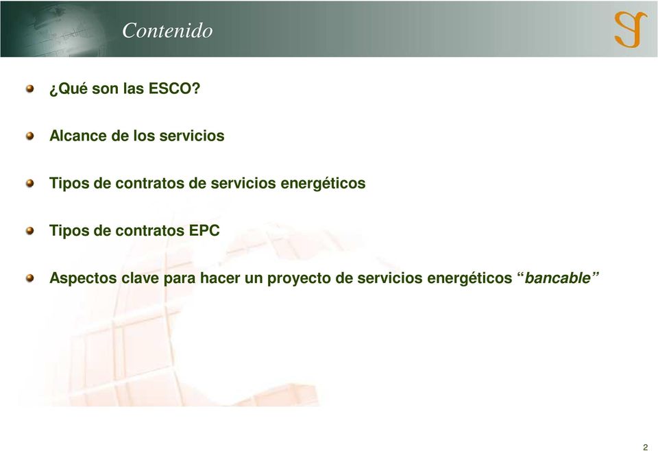 servicios energéticos Tipos de contratos EPC