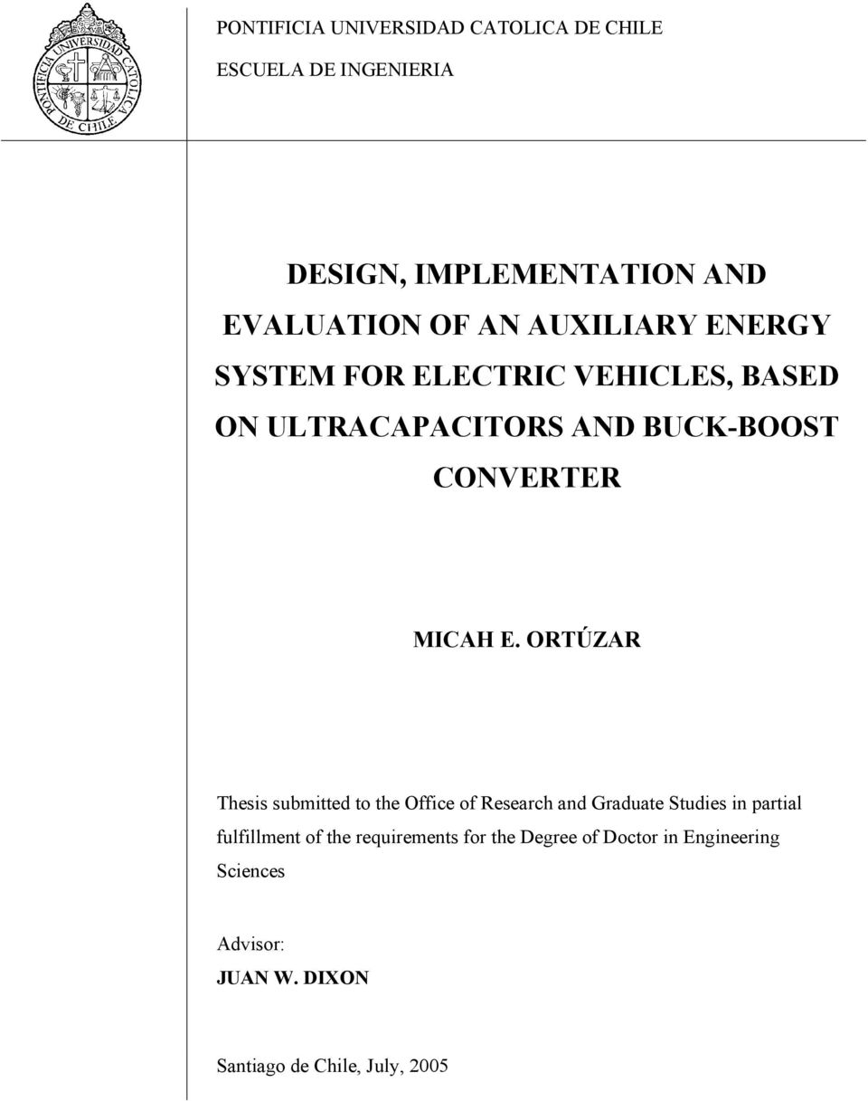 ORTÚZAR Thesis submitted to the Office of Research and Graduate Studies in partial fulfillment of the