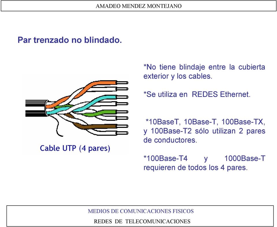 *Se utiliza en REDES Ethernet.