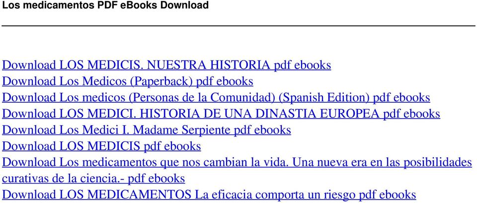 ebooks Download LOS MEDICI. HISTORIA DE UNA DINASTIA EUROPEA pdf ebooks Download Los Medici I.