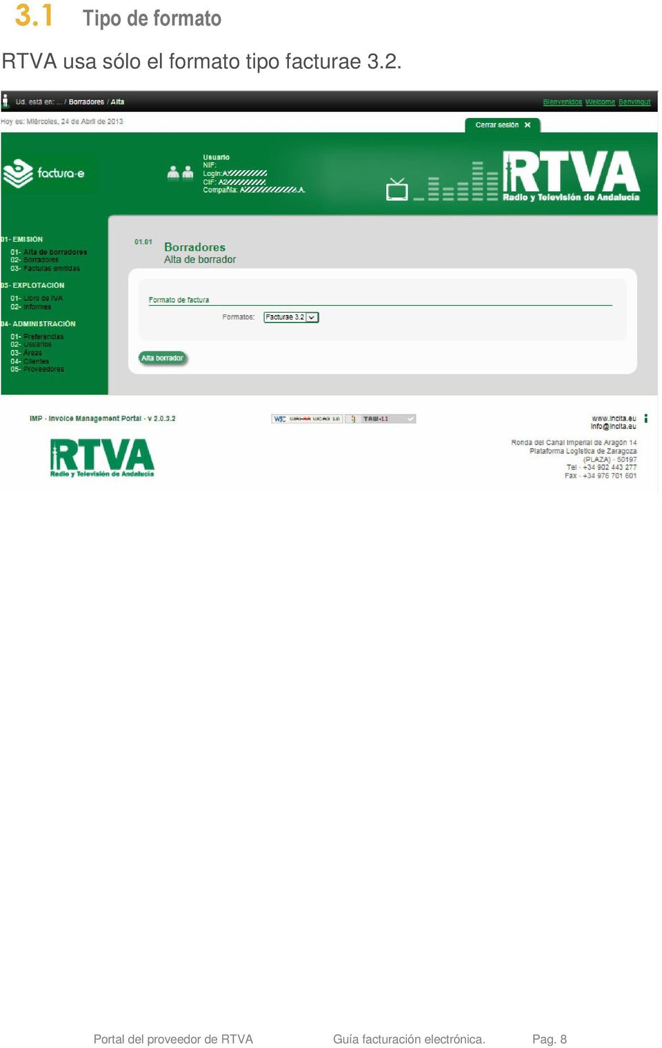 2. Portal del proveedor de RTVA