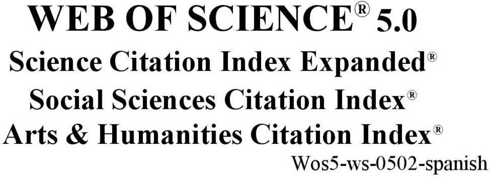 Social Sciences Citation Index Arts