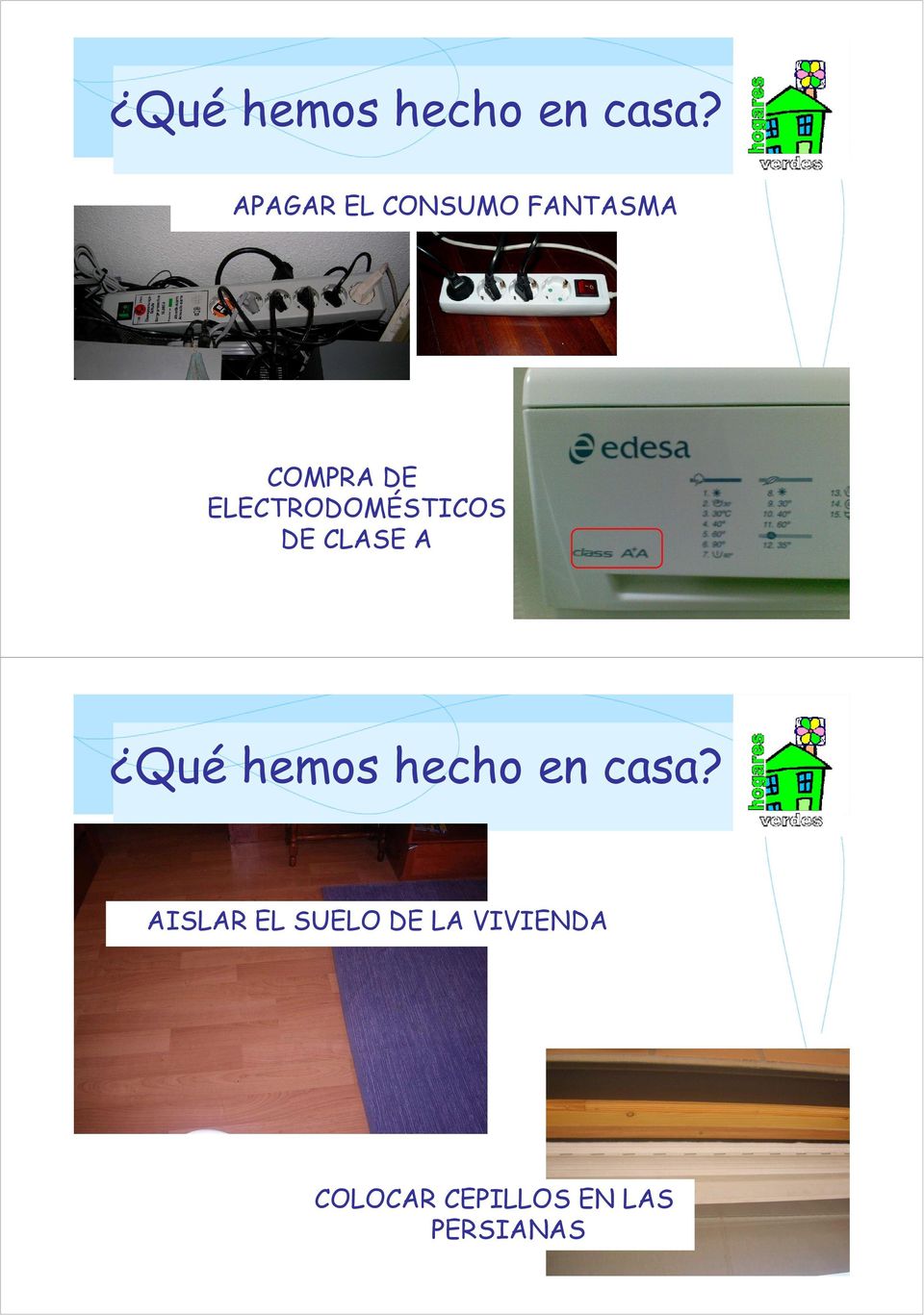 ELECTRODOMÉSTICOS DE CLASE A  AISLAR EL