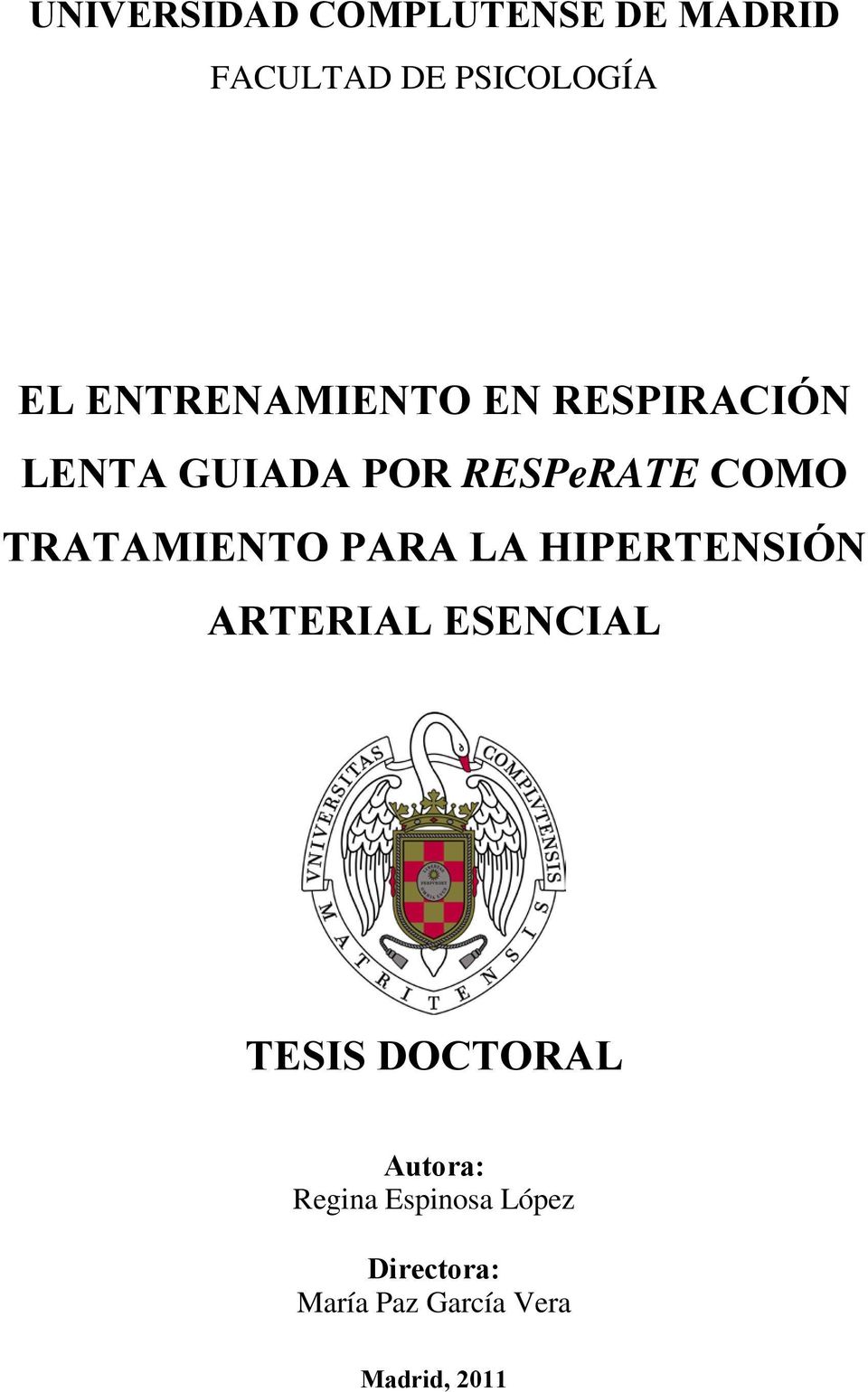 TRATAMIENTO PARA LA HIPERTENSIÓN ARTERIAL ESENCIAL TESIS DOCTORAL