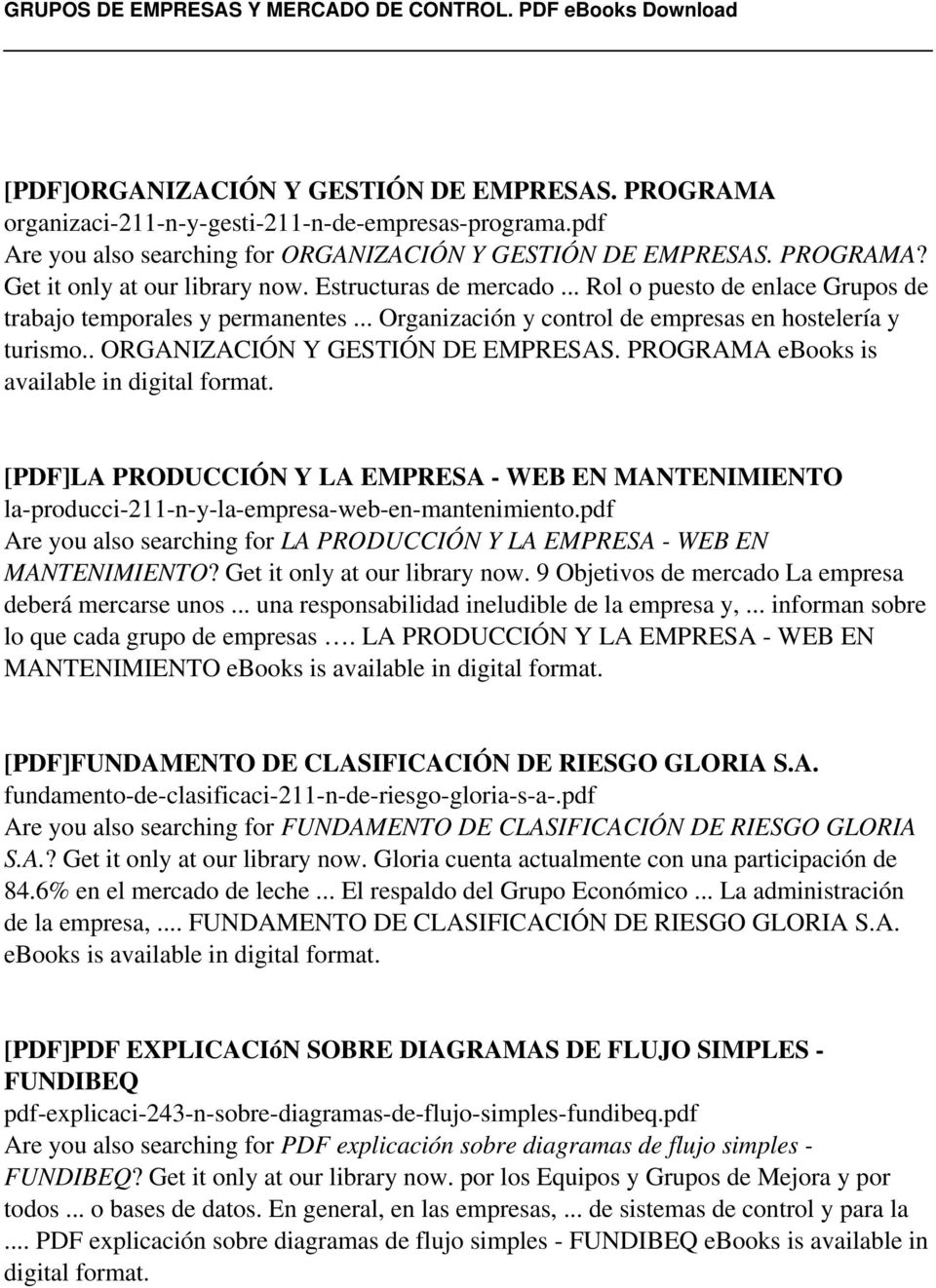 PROGRAMA ebooks is [PDF]LA PRODUCCIÓN Y LA EMPRESA - WEB EN MANTENIMIENTO la-producci-211-n-y-la-empresa-web-en-mantenimiento.