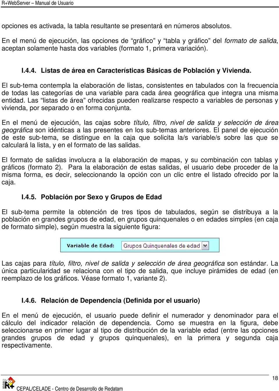4. Listas de área en Características Básicas de Población y Vivienda.