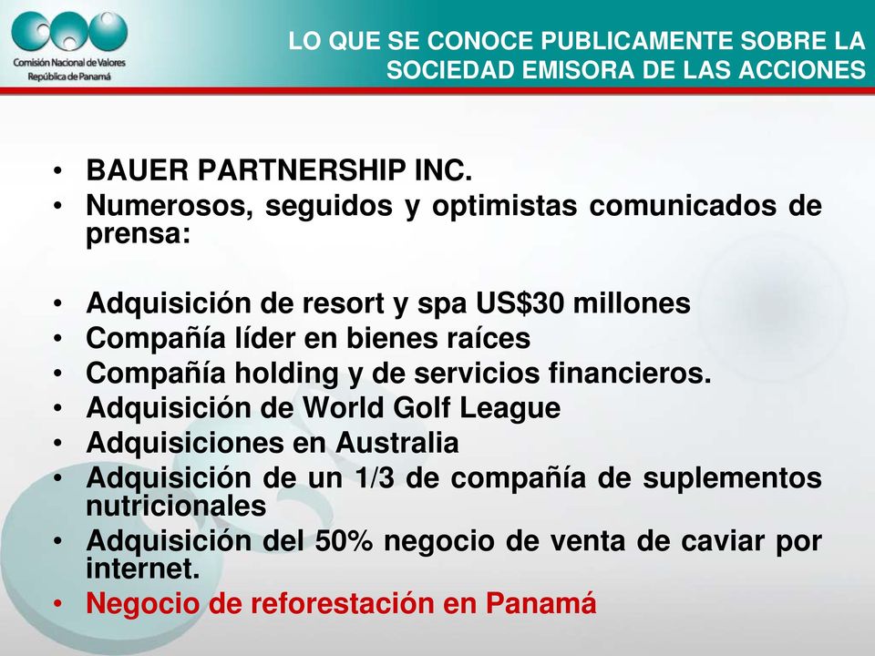 bienes raíces Compañía holding y de servicios financieros.