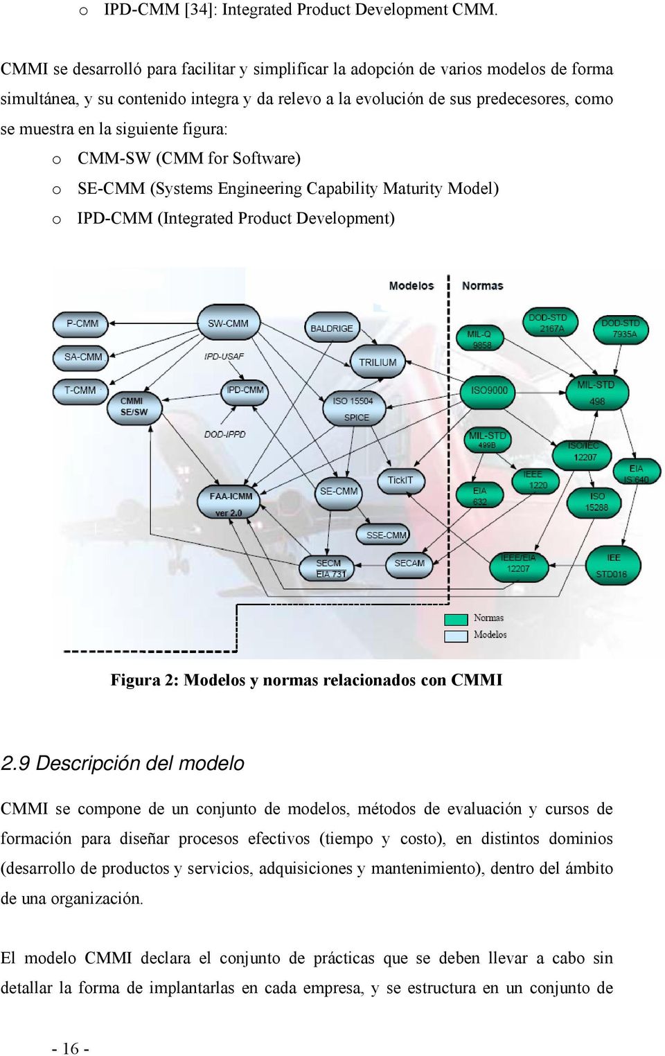 siguiente figura: o CMM-SW (CMM for Software) o SE-CMM (Systems Engineering Capability Maturity Model) o IPD-CMM (Integrated Product Development) Figura 2: Modelos y normas relacionados con CMMI 2.