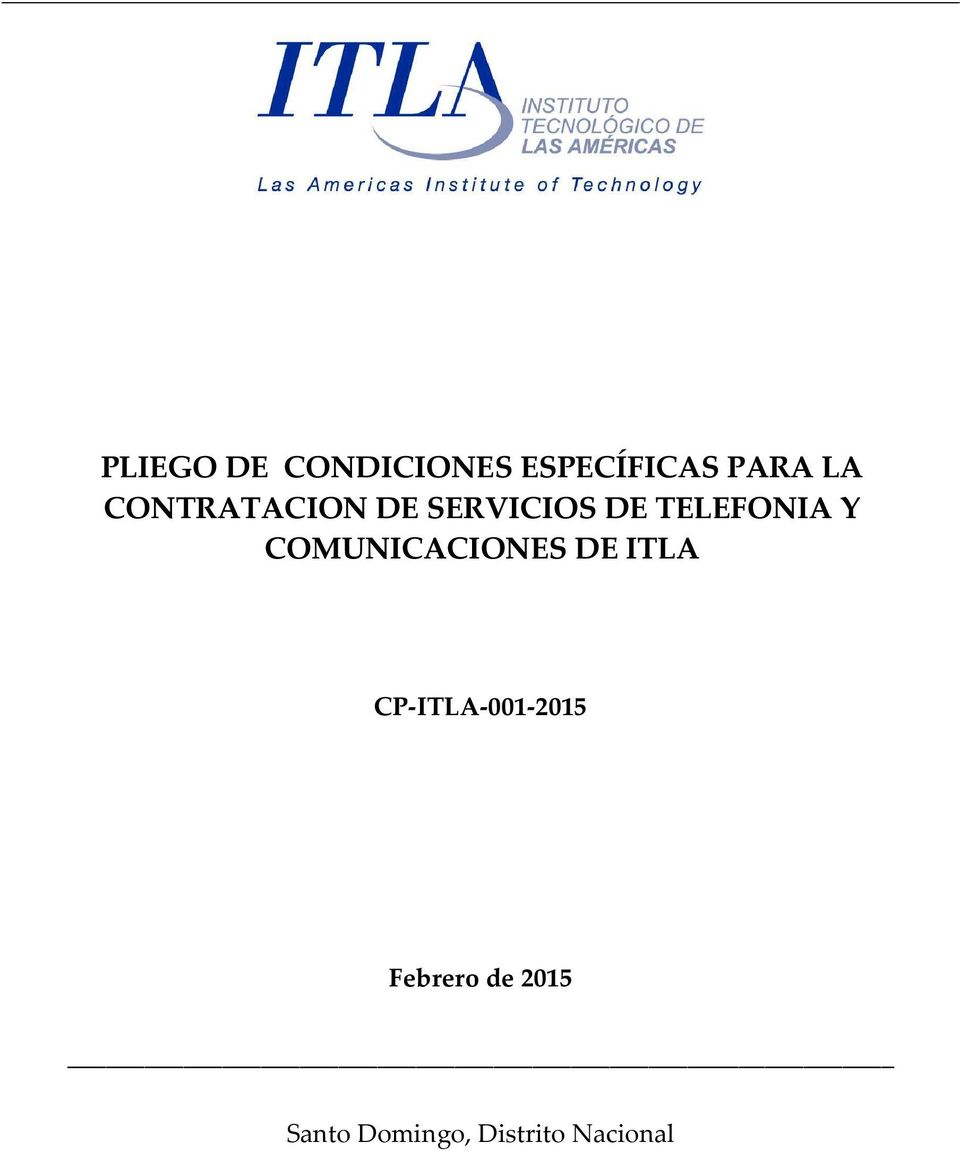 COMUNICACIONES DE ITLA CP-ITLA-001-2015