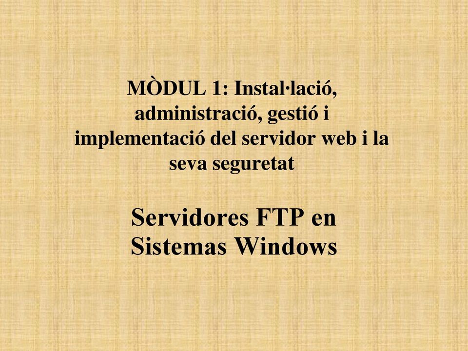 implementació del servidor web i