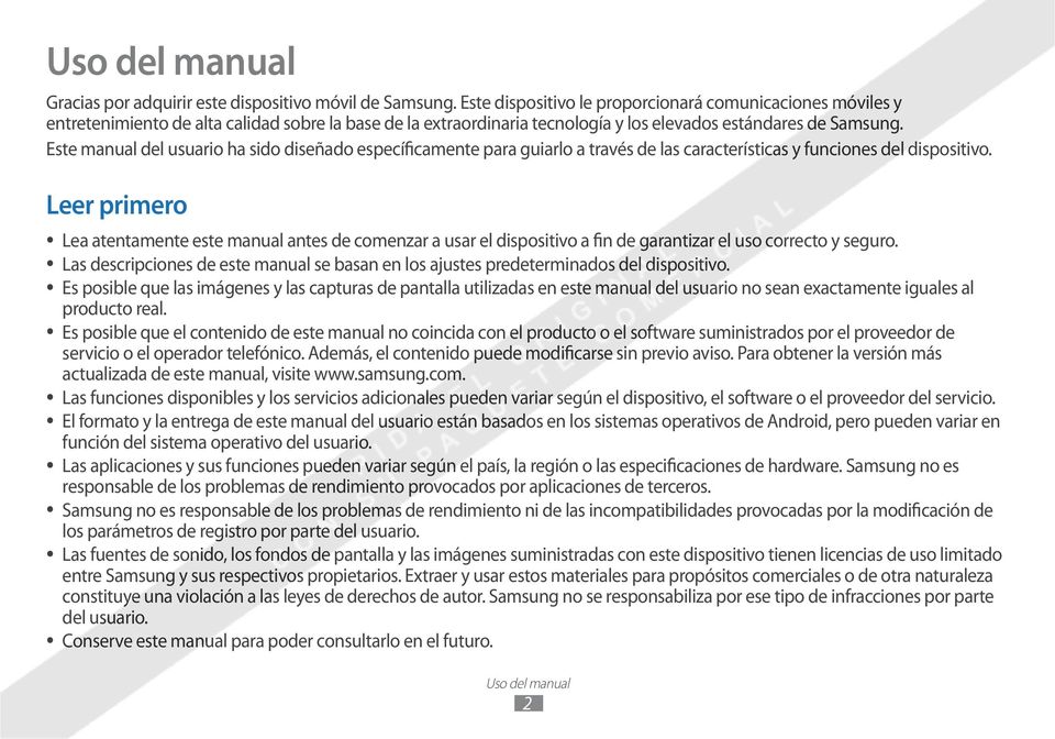 Este manual del usuario ha sido diseñado específicamente para guiarlo a través de las características y funciones del dispositivo.