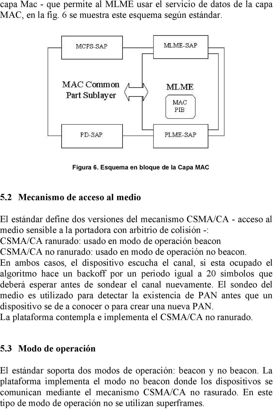 operación beacon CSMA/CA no ranurado: usado en modo de operación no beacon.