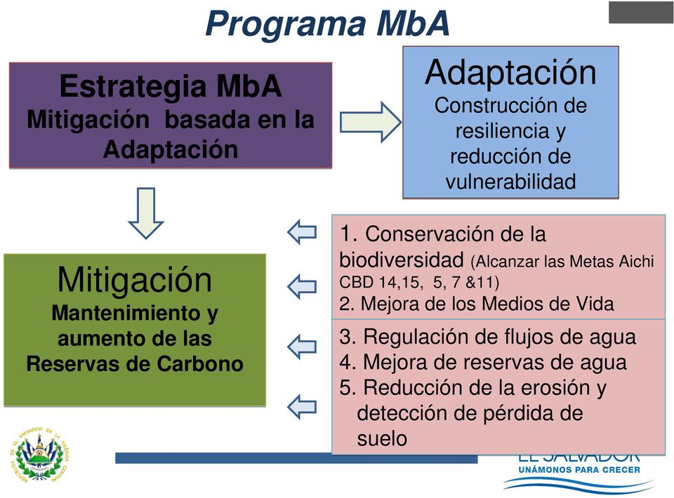 Conservación de la biodiversidad (Alcanzar las Metas Aichi CBD 14,15, 5, 7 &11) 2.
