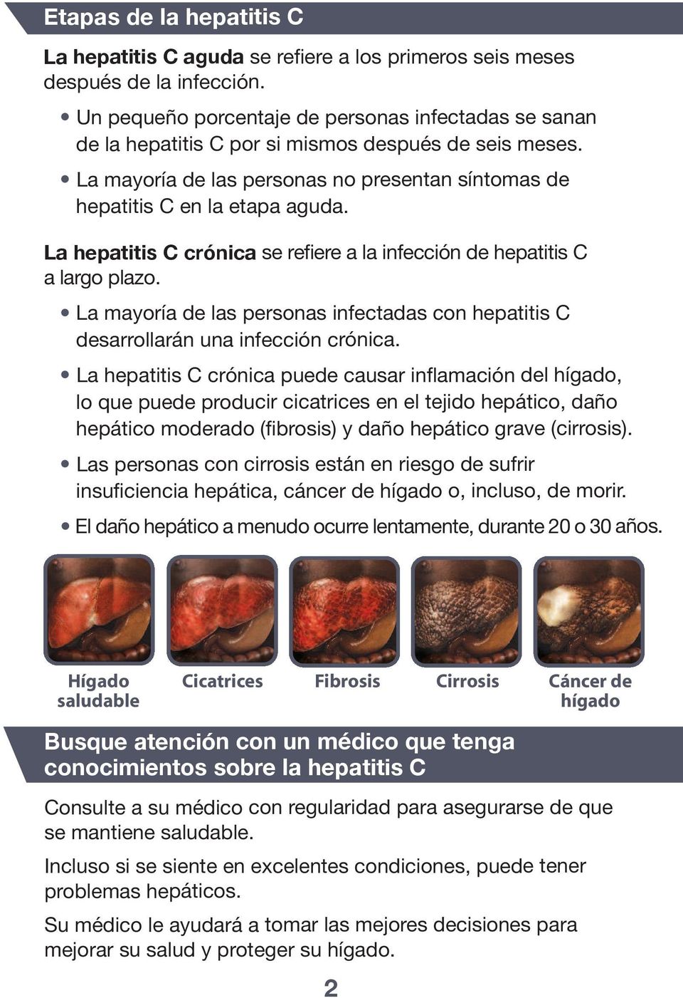 La hepatitis C crónica se refiere a la infección de hepatitis C a largo plazo. La mayoría de las personas infectadas con hepatitis C desarrollarán una infección crónica.