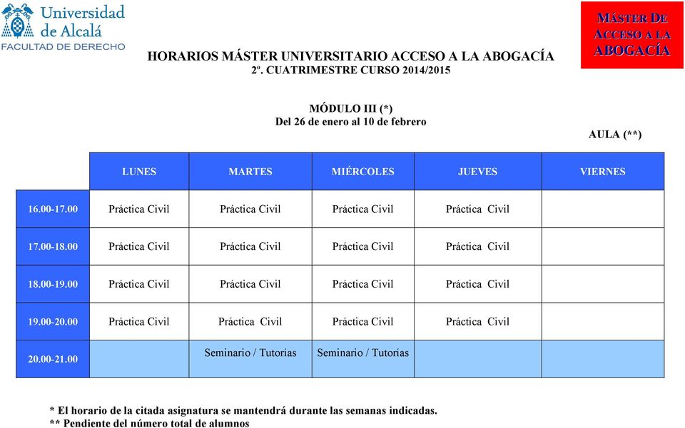 00 Práctica Civil Práctica Civil Práctica Civil Práctica Civil 18.00-19.