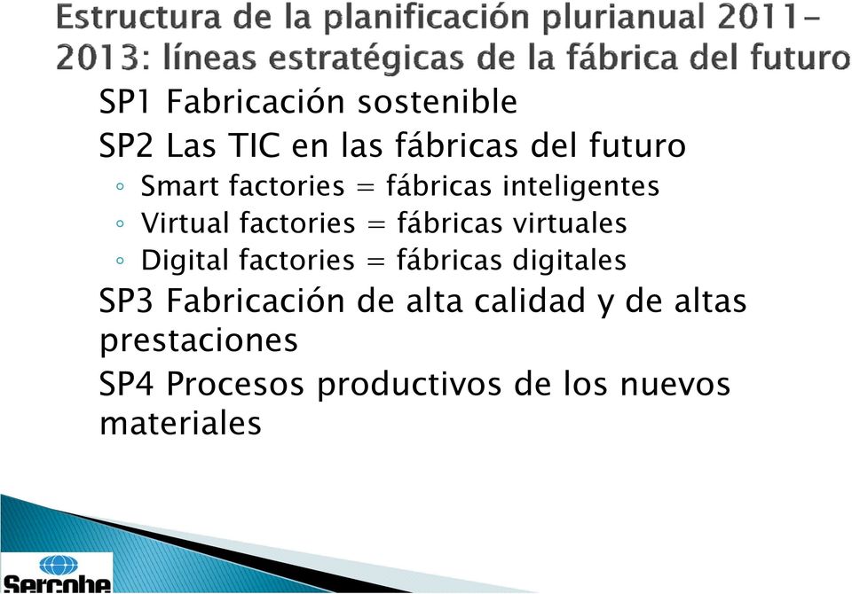 Digital factories = fábricas digitales SP3 Fabricación de alta calidad y