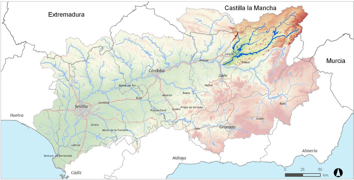 Los paisajes fluviales en la planificación y gestión del agua INFORMACIÓN GENERAL Características físicas 1. Extensión de la cuenca (km 2 ): 5.226. 2. Longitud del río (km.): 180. 3.
