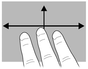 Rotación La rotación le permite girar elementos, por ejemplo fotos. Para rotar, apoye su índice izquierdo en el área del TouchPad.