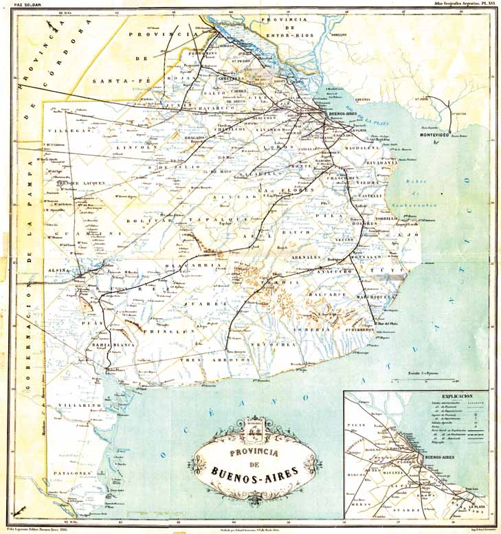 MAPA HISTÓRICO DE la provincia de buenos aires (1888) CITAB