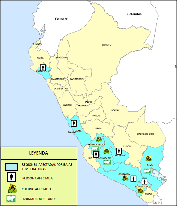 III. UBICACIÓN: (Regiones afectadas por las bajas