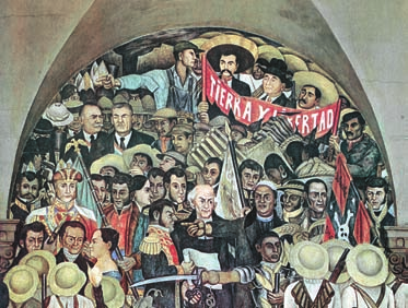 >APLICA TUS CONOCIMIENTOS > Formen equipos de trabajo y observen este fragmento de un mural de Diego Rivera. Describan la escena representada.
