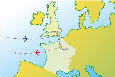 Dos Naciones Dos Culturas 7 días de viaje: Cruce del Canal de la Mancha en tren Eurostar INGLATERRA Londres FRANCIA París Domingo 1 América - Europa Salida en vuelo intercontinental, servicios de