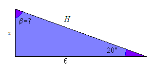 MB0003 _MAA1L1_Pitágoras Versión: Septiembre 01 Los datos que faltan son el ángulo β (señalado en la figura), la hipotenusa y uno de los catetos del triángulo (señalado con x en la figura).
