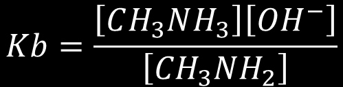 Constante de ionización básica Brinda una medida de alcance de la ionización de la base. Ejemplo: Constante de ionización de la metilamina.