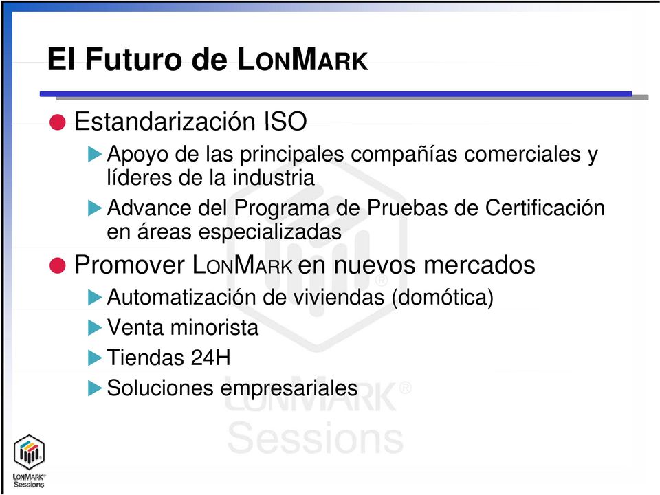 Certificación en áreas especializadas Promover LONMARK en nuevos mercados