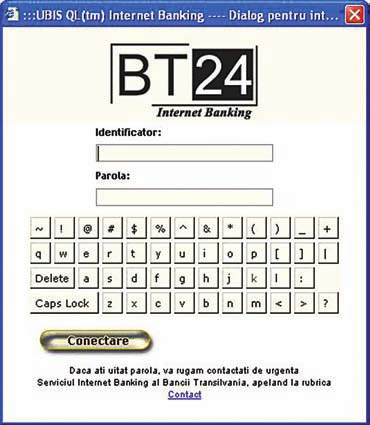 INTERNET BANKING BT 24 Manual de utilizare butonul Log-in.