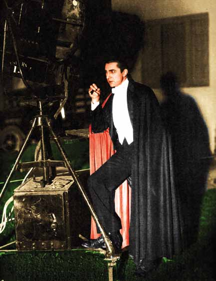 Bela Lugosi durante una pausa en el rodaje de