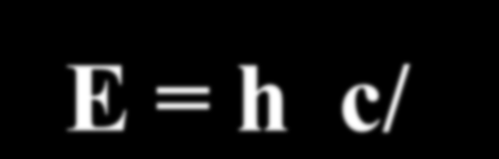 Energía que porta un fotón E = h h (constante de Planck) = 6.