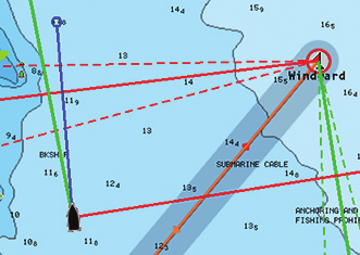 El rumbo de su embarcación se obtiene de la información del sensor de rumbo activo y el COG se basa en la información del sensor GPS activo.
