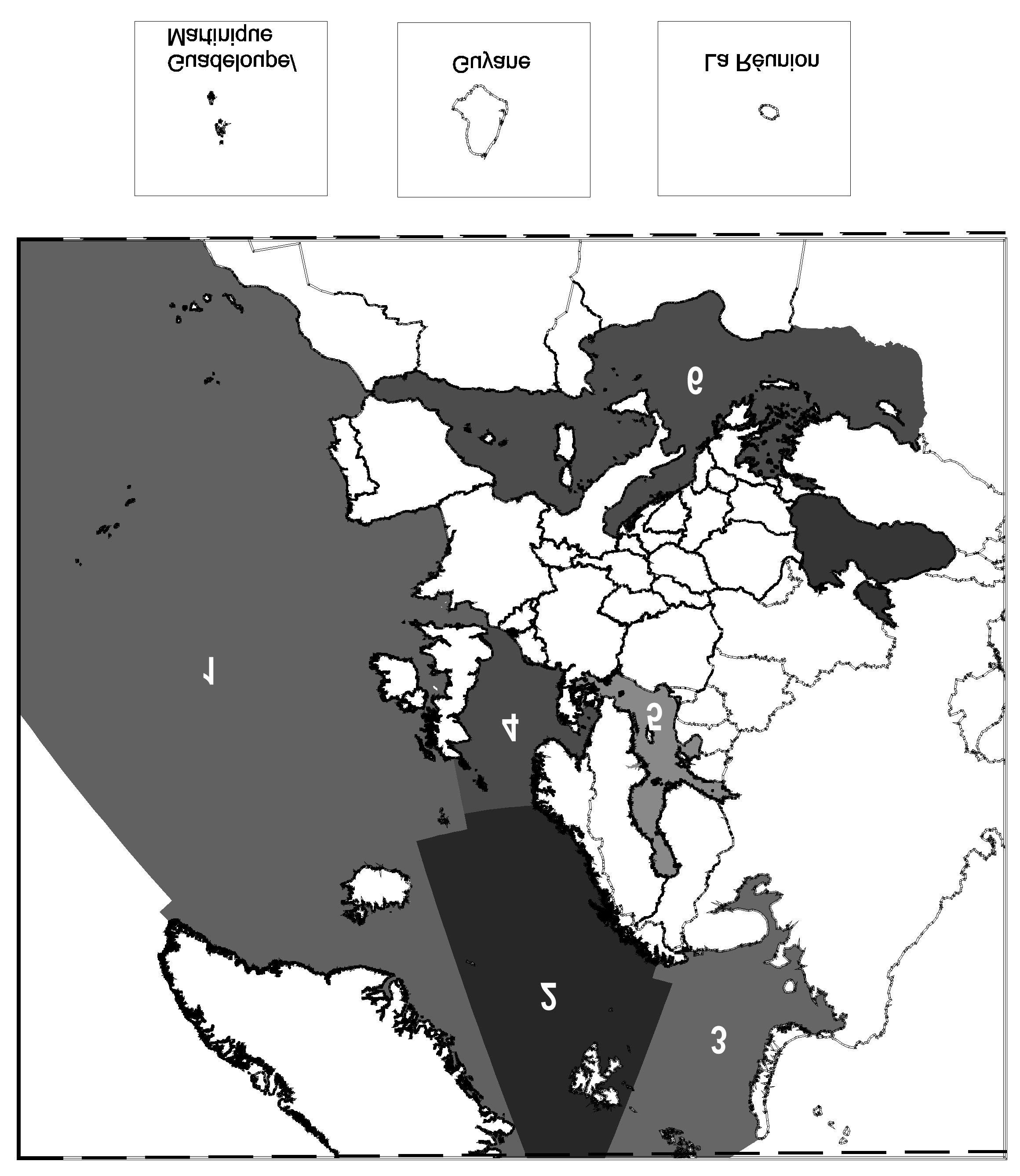MAPA B Sistema A: Regiones ecológicas de aguas transicionales y costeras 1. Océano Atlántico 4.