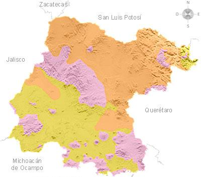bajío) posee suelos agrícolas de alta fertilidad; en esta se encuentran los valles de; Valle de Santiago, Salvatierra, Acámbaro y La Piedad.