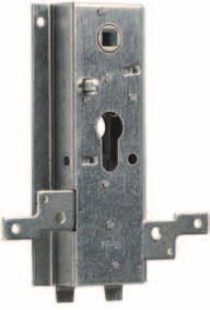 Series 1864 y 1899 1864 1899/23 Cerradura puertas de garaje 1864. Provista de brazo conector para varilla (colocada en situación vertical a la caja de la cerradura) con cierre vertical superior.